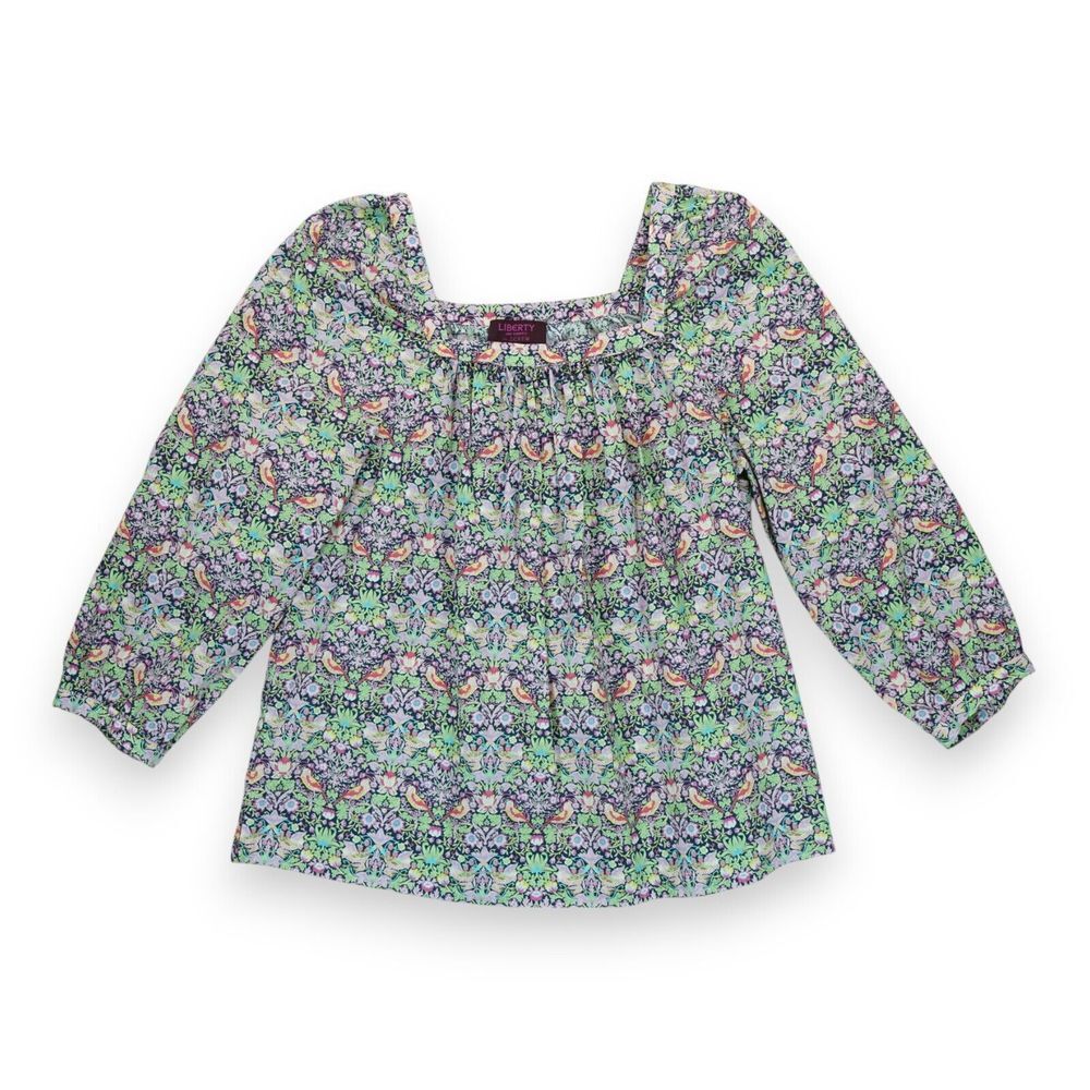 Liberty Art‎ Fabrics for J. Crew Women's Size 00 Floral Strawberry Birds Cotton
